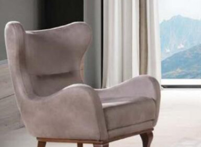 Modern Armchair Single Seater Designer 1 Seater Upholstery Textile Fabric Beige