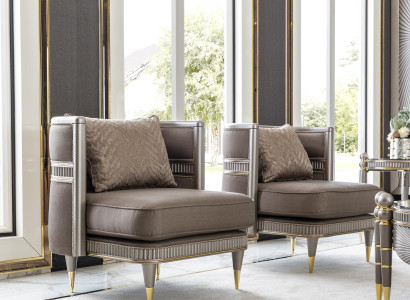 Armchair Brown Elegant Upholstery Fabric 1 Seater Style Modern Furniture Living room new