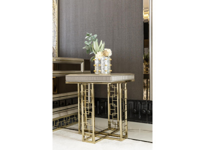 Side table Gray Modern Wood Design Living room Furniture Luxury Elegant Table