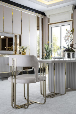 Dining table White Table Luxury Dining room Style Elegant Beautiful Metal Modern