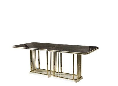 Dining table Brown Luxury Tables Dining room Table Metal Elegant Style Modern