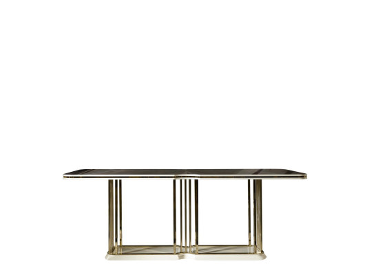 Dining table Brown Luxury Tables Dining room Table Metal Elegant Style Modern