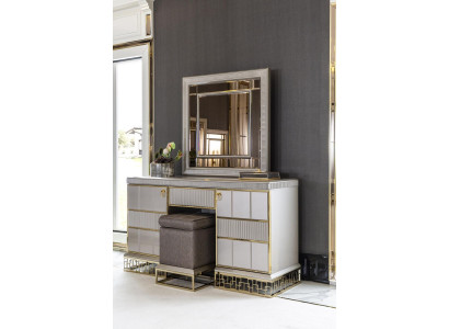 Bedroom Set White Dressing table Wood Elegant Mirror Modern Beautiful new