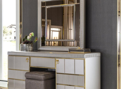 Bedroom Set White Dressing table Wood Elegant Mirror Modern Beautiful new