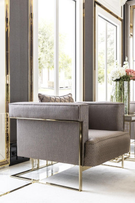 Armchair Beige Living room Design Elegant Furniture Modern 1 Seater Beautiful Luxury new