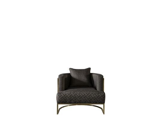 Armchair Black Luxury Upholstery Fabric 1Seater Upholstery Modern Furniture Living room