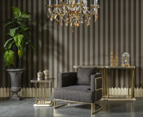 Armchair Black Luxury Upholstery Fabric 1Seater Upholstery Modern Furniture Living room