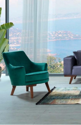 Living room Armchair Seater 1 Seat Fabric Polyester Style Modern Design green Color
