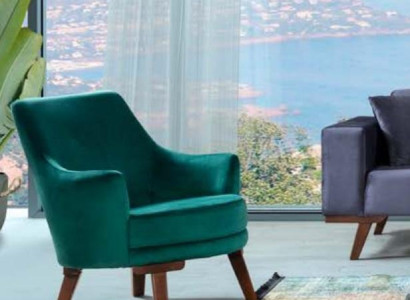 Living room Armchair Seater 1 Seat Fabric Polyester Style Modern Design green Color