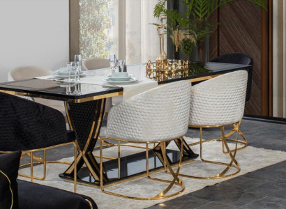 Suite Table + 6x Armchair Chairs Dining set Set Complete's Dining room 7 pieces.