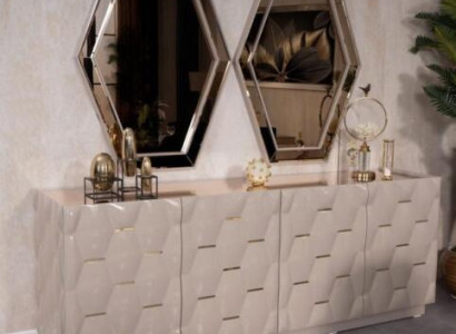 Chest of drawers Drawers Wood Sideboard Mirror 3pcs Solid Chests of drawers Living room new