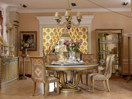 6 Chairs Set Dining room Designer Wood Chair Suite Antique Style Baroque