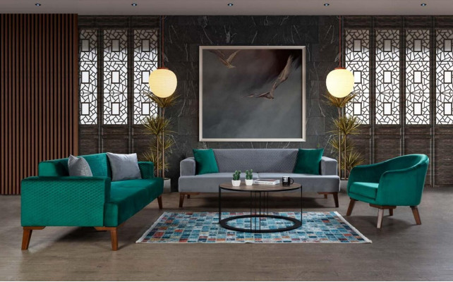 Armchair Luxury Upholstery Furniture Living room Single Seater Armchair Textile new green Color