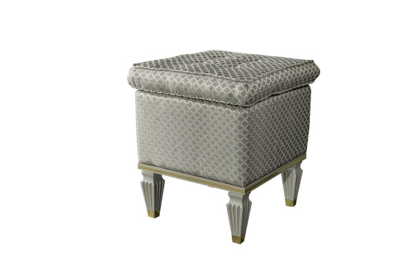 Stool Gray Upholstery Stool Footstool Bedroom Ottoman Stool Pouf
