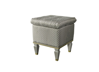 Stool Gray Upholstery Stool Footstool Bedroom Ottoman Stool Pouf