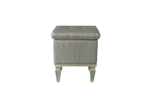 Stool Gray Upholstery Stool Footstool Bedroom Ottoman Stool Pouf