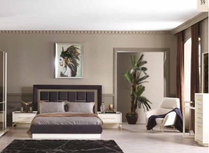 Bedroom Set Wardrobe Bedside tables Console Chest of drawers + Mirror