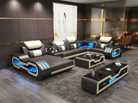 Outstanding ne Living landscape Corner sofa Upholstery Corner suite couches sofas usb led