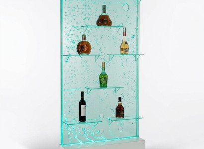 Shelves Designer Illuminated Led Water Wall Bar Shelf Column Counter Water Columns