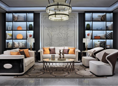 Luxurious Ambiente 3+2+1+1 Living room set inspired by Art Nouveau