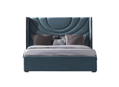 Beautiful double bed with padded headboard in a modern style