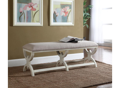 Stool Upholstered Stool Foot Furniture Living Benches Seat Leather Beige Design Ottoman