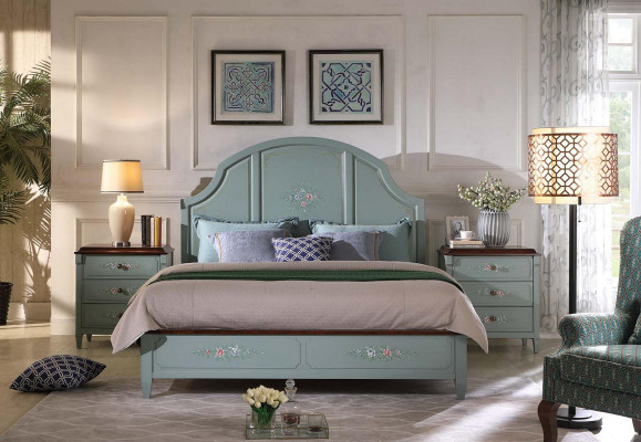 Bed 2x Bedside table 3 pcs. Bedroom Set Design Modern Luxury Bedroom new