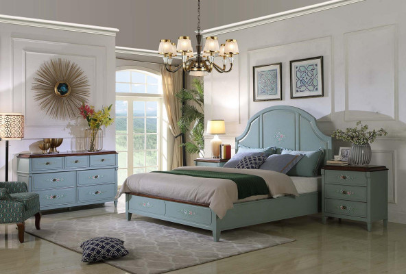 Bed 2x Bedside table 3 pcs. Bedroom Set Design Modern Luxury Bedroom new