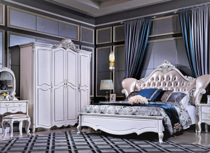 Luxurious white two-door spacious wardrobe in Classic n style