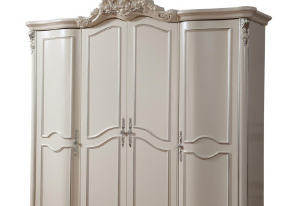 Exquisite three-door White Wardrobe in Classic n style