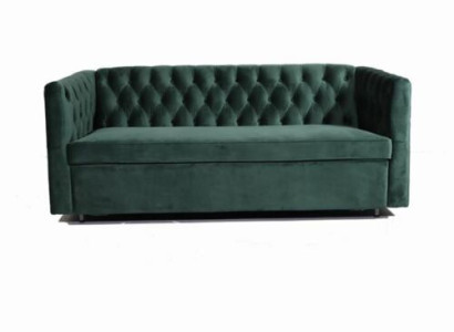 American Style Chesterfield Sofa Couch Leather Upholstery Three Seater Green