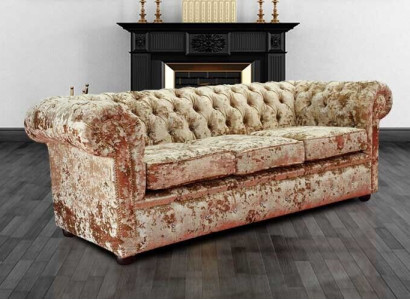 Designer Living room Sofa - Textile Velvet fabric cover - Classic Couch