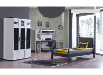 Bed Childrens room Beds Furniture Beds Black Yellow Bedroom 3pcs
