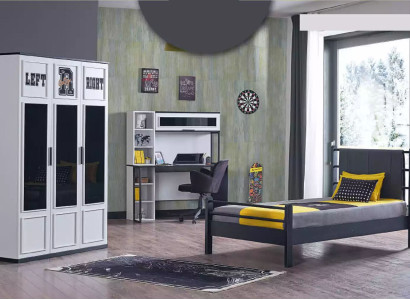 Bed Childrens room Beds Furniture Beds Black Yellow Bedroom 3pcs