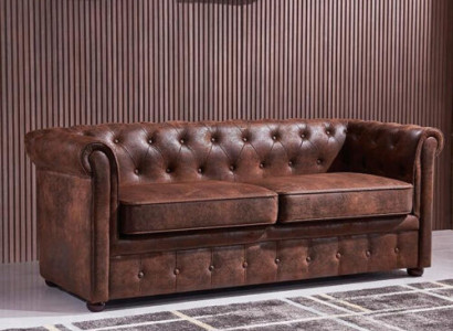 Luxurious Chesterfield sofa from Imitation leather for the living room