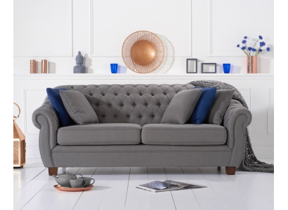 Chesterfield Fabric Upholstery Three Seater Living room Couch Textile Design