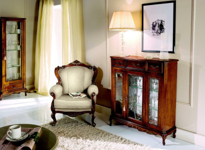 Furniture Style Baroque Wood Chest of drawers Wardrobe Display case Furniture Luxury Armchair