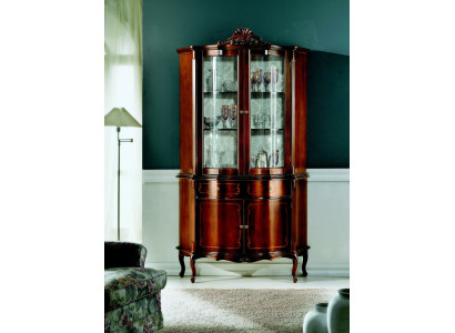 Italian Luxury Wood Design Furniture Baroque Style Wardrobe Display case Brown Living room new