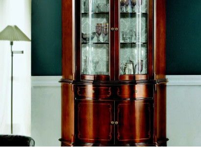 Italian Luxury Wood Design Furniture Baroque Style Wardrobe Display case Brown Living room new