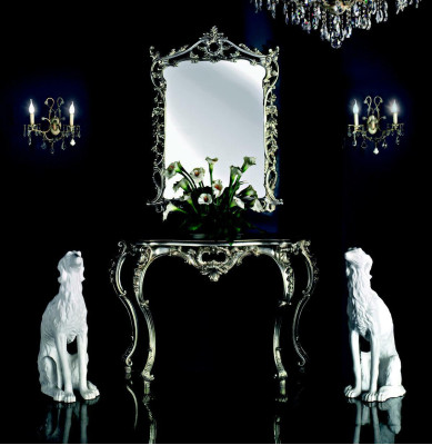 Baroque Console table Sideboard Wall table Dielen Table Classic r Wood Silver new