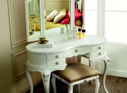 Furniture Baroque Wood Tables Console table Mirror Italian make-up table 2 pieces.