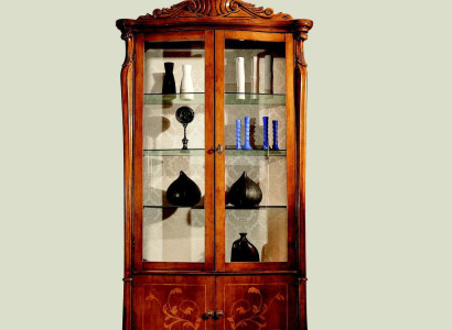 Furniture Classic Display case Antique Style Baroque Rococo Glass Showcase Living room Wood