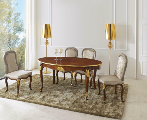 Oval Table Italian Furniture Luxury Dining table Dining room Wood Classic r style