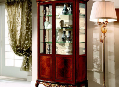 Luxurious Design Furniture Italian Furniture Large Wood Brown Display Case Luxury Display Cabinet