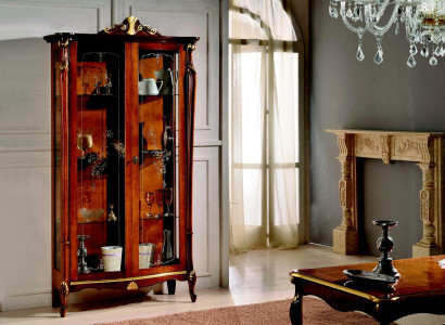 Italian Furniture Wood Classic Style Design Display Case Wardrobe Shelf Cabinets
