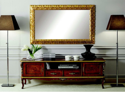 Luxury 2-piece set sideboard lowboard TV cabinet mirror Italian wood furniture wooden furniture