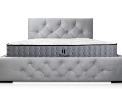 Bed White Modern Design Fabric Upholstery Bedroom Double bed Wood Elegant new