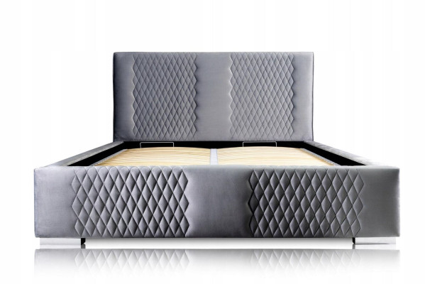 Bed Gray Double bed Modern Elegant Bed Upholstery Fabric Bedroom Modern new