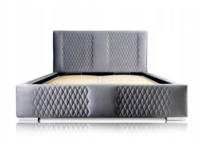 Bed Gray Double bed Modern Elegant Bed Upholstery Fabric Bedroom Modern new