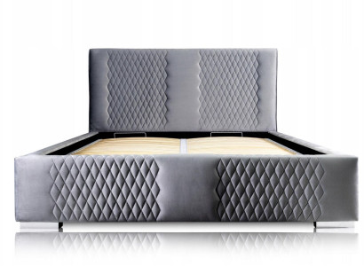 Bed Gray Double bed Modern Elegant Bed Upholstery Fabric Bedroom Modern new